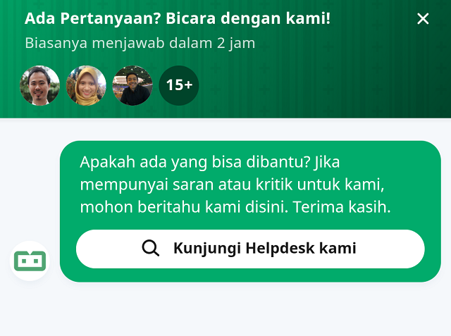 fitur live chat ala Bibit