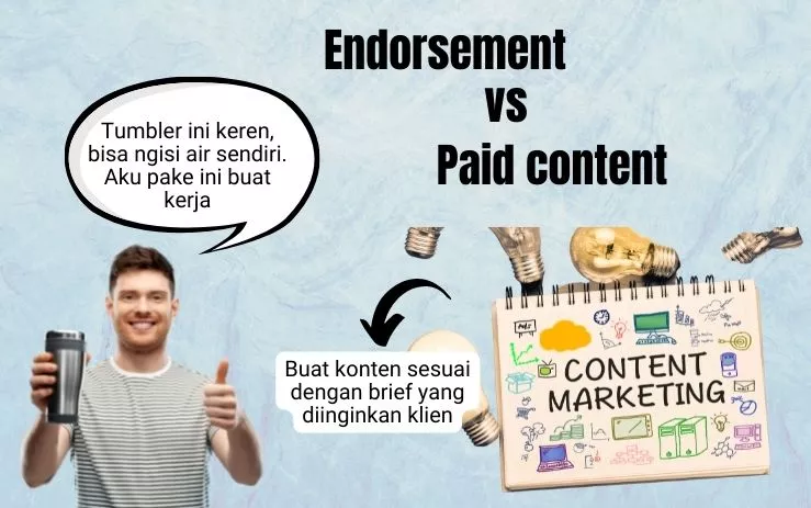 perbedaan endorsement dengan paid content